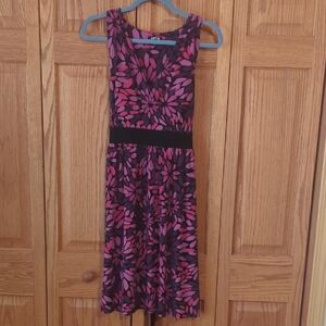 Apt. 9 Pink and Black Floral Midi Dress